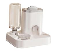 JISADER Pet Feeder And Waterer, Gift, Water And Food Bowl, Sturdy Accessory for Rabbits, Dogs, Medium-sized Pets, And Cats, Gray