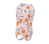 JISADER Pet Recovery Suit, Four-Legged Suit with Graphic Pattern, Pull-On Polyester Dog Surgery Suit and Cat Surgery Suit, Unisex Anti Licking General Use, S (Back Length 20cm)