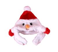 JISADER Pet Xmas Hat Headdress Costume Soft Decoration Plush Cartoon Headgear Small Dog Cat Caps for Dogs Cats Puppy Party Festival, Snowman Hat S