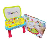 JISADER Portable Activity Learning Table for and Preschoolers, Shape Matching Bead Maze Game with Rotating Gears, Travel-Friendly Development Toy