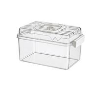 JISADER Portable Hamster Carrier and Cage, Full Transparent Acrylic Habitat with Handle, Portable Carrier for Dwarf Gerbils Mice Travel, Various Sizes, Medium (32x21x20cm)