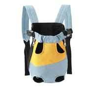 JISADER Portable Pet Carrier Dog Backpack for Small Dogs Cats up to 5 Kg, Front Facing Cat Backpack with Shoulder Strap for Travel Hiking Gift, Yellow and Blue
