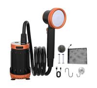 JISADER Portable Shower, Electric Shower Pump for RV Travel, Backpacking, Pet Bathing, And Watering, Black Tangerine