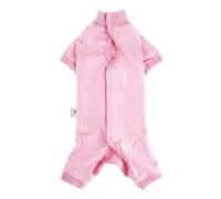 JISADER Post-Operative Cat Clothing with Four-Leg Design, Anti-Licking Cat Suit for After Surgery, Fastener Closure Recovery Suit, Cat Recovery Suit, Pink, Pink