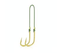 JISADER Pre Tied g Hooks with Line, Premium Metal Fish Hooks with Leaders, New g Hook for Freshwater Reservoir Pond g, 6 pieces, strong golden sleeve with barb, 2# hook