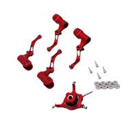 JISADER RC Helicopter Swashplate Set Leaf Clip RC Aircraft Accessories for K124, Red