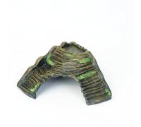 JISADER Realistic Stone Snake Hide Aquarium Decorations, Reptile Hide Rock Cave Aquarium Resin Basking for Terrariums, Small water dish corner