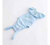 JISADER Recovery Suit for Spay Neuter and Post-Surgery, Ruffle Cat Vest with Ties, Anti-Lick Breathable Cat Weaning Suit for Female Cat, S (suitable for 2.0-3.0 kg, head-to-tail 24cm)