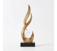 JISADER Resin Centerpiece Figurine Crystal Ball Ornament High-End Modern Art Statue for Homeowners, Gift Presenters, Entryway, TV Stand, Gold