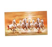 JISADER Seven Lucky Running Horses Wall Art Artwork Print Picture Painting for Indoor, 20cmx40cm
