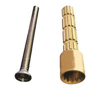 JISADER Shower Valve Female Rod Extension Brass Stem Adapter with a 12-Point Broach Shower Handle Stem Extension Rod Set Valve Extender Faucet Accessories Tap Stems Extender Rod with Screw