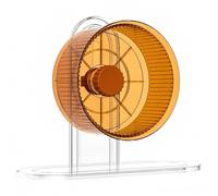 JISADER Silent Hamster Wheel and 12cm Hamster Wheel with Stand, Gerbil Wheel for Small Breeds, Exercise Toy for Dwarf Hamsters, tangerine-hued Transparent