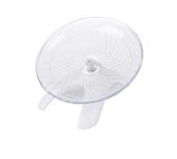 JISADER Silent Hamster Wheel and 18cm Hamster Wheel, Syrian Hamster Accessories for Dwarf Breeds, with Stand-Alone Base, Transparent White
