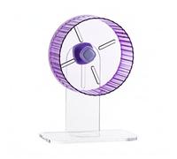 JISADER Silent Hamster Wheel with Adjustable Stand, 17cm Transparent Gerbil Wheel, Sturdy Exercise with Ridged Surface for Small Animals, lavender