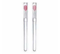 JISADER Silicone Lip Brush, Retractable Lipstick Brush for & Application, Modern Minimalist Design, Pink + Rose Red, Multicolor