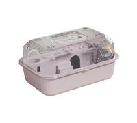 JISADER Small Animal Cage Play House Portable Breathable Hamster Habitat Pet Carrier Gerbil Mouse Hedgehog, Sky Coud Gray