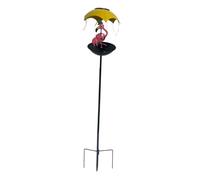 JISADER Solar Outdoor Light with Bird Feeder, Garden Light Iron Art, Garden Stake