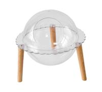 JISADER Space Capsule Cat Bed Kitty Bed Small Sand Bath Box Freestanding Clear Sleeping Nest Cat Habitat Universal Pet Accessories