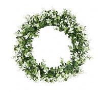 JISADER Spring Wreath for Front Door 13.4'' Artificial Eucalyptus Wreath Nordic St Patricks Day Wreath for Spring Easter Holiday Home Decoration, Event Planners, Living Room, Porch, Window