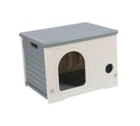 JISADER Stray Cats Shelter Pet Bed Kennel Outdoor Kitty Shelter for Small Animals Hamster Rabbits, gray