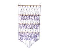 JISADER Stuffed Animal Display Rack Children Toys Rack Space-Saving Large Capacity Hand-Woven Hanging Organiser for Bedroom Kids Room, Purple