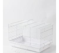 JISADER Syrian Hamster Cage Habitat with Wire Mesh and Tray, Simple Style Hamster Home for Indoor Use, Irregular Shape Winter Summer Habitat, White, White