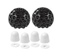 JISADER Toilet Bolt, Toilet Floor Screw Covers, Decorative, Modern, Cute, Easy to Clean, 2 Ceramic Covers for, Black White Set