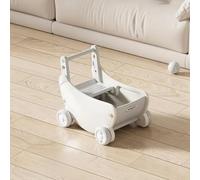 JISADER Toy with Storage Compartment, Wheeled Base for Infants 12-24 Months, Smooth Rounded Edges, Easy Assembly Multi-Function, Gray White