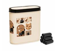 JISADER Trash Can Push Button Lid, Pp, Contains Odors, Includes Trash Bags, For Waste, For Indoor Use, Compact, Cream White, Large 13L