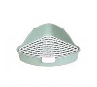 JISADER Triangular Guinea Pig Litter Tray with Removable Waste Tray, Large High-Wall for Long-eared Animals and Chinchillas, Space-Saving Toilet, Mint Green