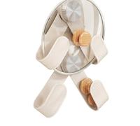 JISADER Wall Mounted Pot Lid Holder No Drill, Suction Cup Organizer for Kitchen, Rack Storage for Home Cook, with Rotating Design, Beige