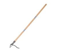 JISADER Weed Puller with Wooden Handle,Removal Tool 4 Claw Head Stand up Weeder for Lawn