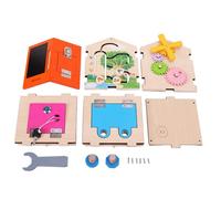JISADER Wood Busy House Turn The Key Travel Toy Educational Fine Motor Training