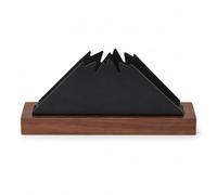 JISADER Wood Napkin Holder, Table Decor, Black Metal & Walnut, Mountain Design