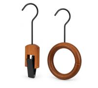 JISADER Wood Scarf Hanger, Circular Hook, Walnut 15cm, 3cm | Garment Clipping Hardware, Hanging Garment Organizer, Retail Garment Display, For Garment Merchants