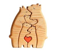JISADER Wooden Bear Family Puzzle, Family Puzzle, Wooden Art Sculpture, Decorative Figure, Personalized, Made of Wood, for Children And Adults, Living Room, 1, 5 bears