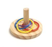 JISADER Wooden Parrot Toy Stacking Circle Set, Flower Base Training Toy, Parrot Gnaw Toy, Small Parrot Toy for Budgie Cockatiel Enrichment, Round Base