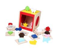 JISADER Wooden Spelling Toy for People, Wooden Sensory Shape Matching Box, Fun Preschool Settings, Game of