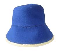 JISADER Wool Sauna Hat Cap for Sauna Cool Durable Head Protection Sauna Accessories Hat for Sauna for Steam Room Men Women, Blue