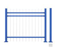 JISADER Zinc Steel Metal Fence Panel System for Outdoor Security and Property Boundaries, Foldable Design, Three Horizontal Bars, Super Thick, 1.2m high