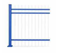 JISADER Zinc Steel Metal Fence Panel System for Outdoor Security and Property Boundaries, Foldable Design, Three Horizontal Bars, Thickened, 1.8m high