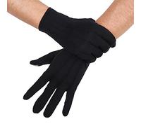 JISEN Men Police Formal Tuxedo Honor Guard Parade Nylon Cotton Gloves 26cm Black with Non-slip Touchscreen