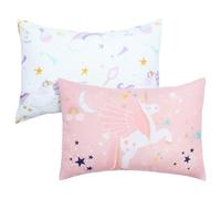 JISEN Toddler Pillowcases for 33x46cm 30x40cm 35x48cm Unicorn Toddler Pillow Cover for Girls 2 Pack Kids Pillow case for Sleepy Pillows Travel Pillowcases Pink/White