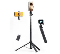 Jishane Selfie Stick & Phone Tripod, 70" All in One Extendable Tripod for iPhone with Detachable Remote,Portable Lightweight Phone Stand for GoPro Max Hero 11 10 9 8 7 6 5 DJI OSMO Action Camera