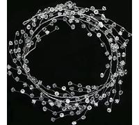 Jishi Christmas Garland 20 FT Crystal Diamond Ice Wire Clear Bead Garland for Christmas Tree Decorations Indoor Winter Wonderland Home Decor for Living Room Bedroom Fireplace Mantle Mantel, Wreath DIY