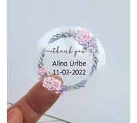 Jishiletao Custom Stickers for Business Logo Personalized Name Label Waterproof Customized Thank You Sticker Wedding Favor Labels with Your Design Image Photo Text or Logo (Transparent)