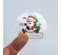 Jishiletao Custom Transparent Waterproof Sticker Merry Christmas Sticker Personalized Your Own Clear Labels Text Name Image Photo Christmas Decor