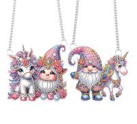 JISHSHAY 2 PCS Diamond Art Hanging Diamond Painting Sun Catchers Gem Art Table Wind Chimes Gem Painting Hanging Pendant Mosaic Kits for Adults Suncatchers Window Hangers Special Shape Gnome Unicorn