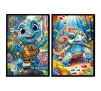 JISHSHAY 2 PCS Diamond Art Notebook Journal Diamond Painting Note Book Gem Art Sketchbook Gem Painting Blank Notebook Mosaic Kits for Adults Diary with Special Shape 14.5×21cm/5.7×8.26in Sea Turtle