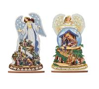 JISHSHAY 2 Pcs Diamond Painting Angel Art Kit with Acrylic Plate Special Shaped Crystal Desk Ornament DIY Art Kit for Adults